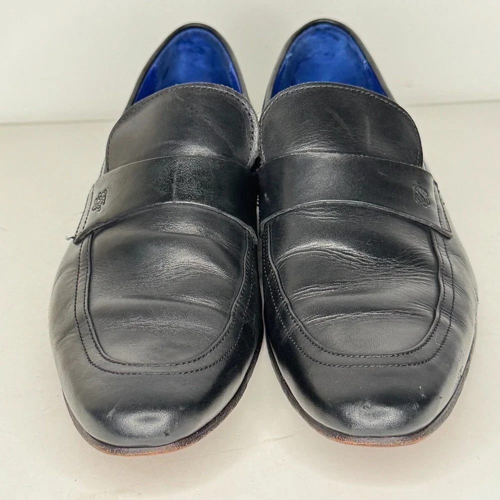 Ted Baker Dress Loafers Mens US10 UK9 Black Leather FOTIU Slip On Shoes Business